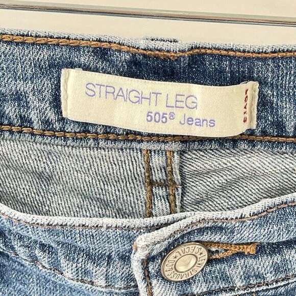 Levi’s Blue Zip-fly button Straight leg 505 Jeans Size 8 - Picture 7 of 10